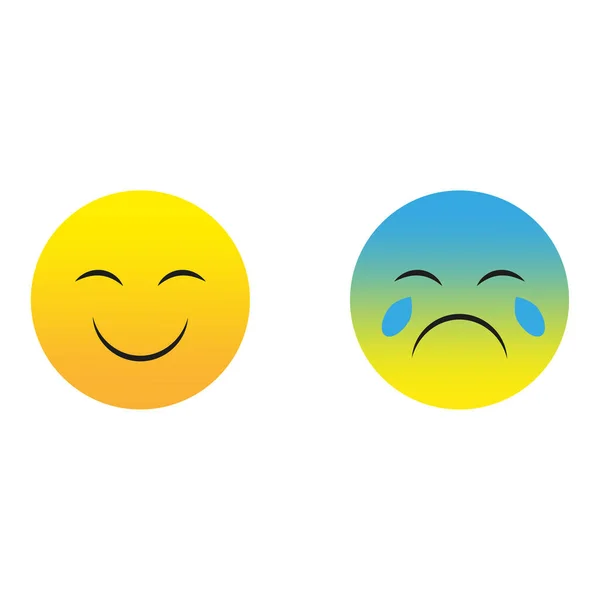Smiley Rit Pleure Grand Design Pour Toutes Les Fins Illustration — Image vectorielle