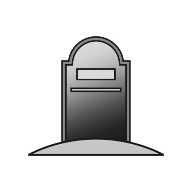 Mezar taşlı düz bir simge. Vektör çizimi. Stok görüntüsü. EPS 10.