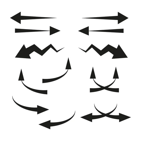 Verschiedene Pfeile Auf Weißem Hintergrund Vektorillustration Archivbild Folge — Stockvektor