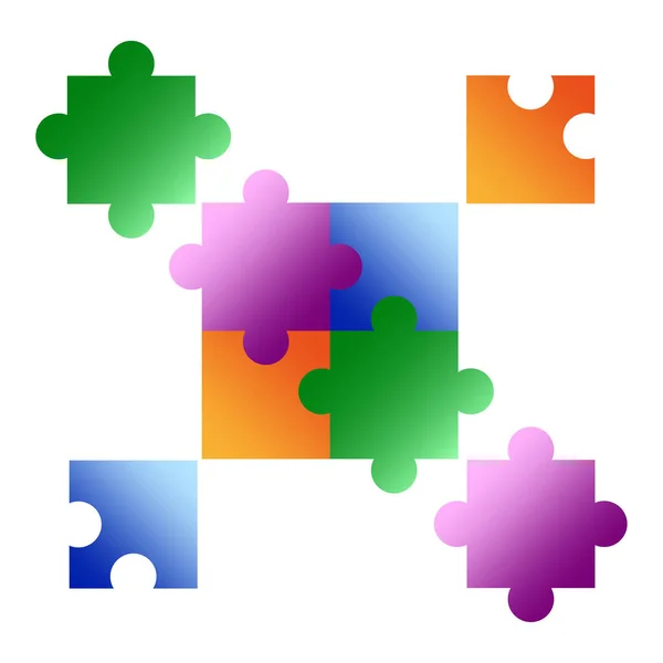Puzzles Colorés Symbole Équipe Illustration Vectorielle Image Stock Eps — Image vectorielle