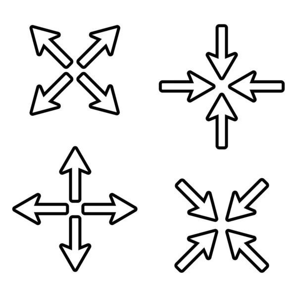 Flèches Abstraites Ensemble Symbole Croix Illustration Vectorielle Image Stock Spe — Image vectorielle
