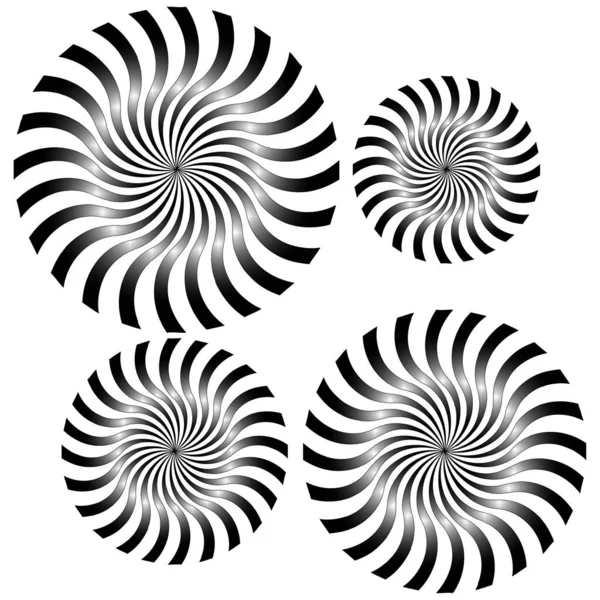 Spiral Işınlar Fantezi Tarzında Daire Çiziyor Yuvarlak Şekilli Soyut Geometrik — Stok Vektör