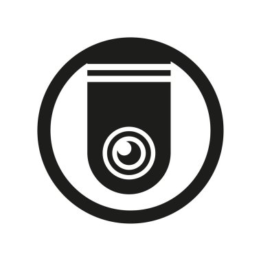 Güvenlik webcam simgesi. Küresel ağ İnternet iletişimi. Dijital teknoloji geçmişi. Vektör çizimi. Stok görüntüsü. EPS 10.