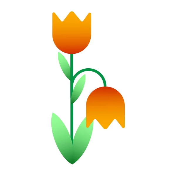 Hermosos Tulipanes Amarillos Planta Diseño Floral Ilustración Vectorial Imagen Stock — Archivo Imágenes Vectoriales