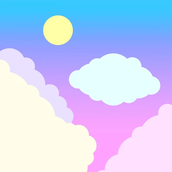 漫画雲の太陽 夏の明るいバナーテンプレート ベクトルイラスト ストック画像 Eps — ストックベクタ