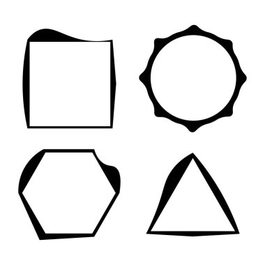 Siyah fırça şekilli soyut desen. Vektör çizimi. Stok görüntüsü. EPS 10.