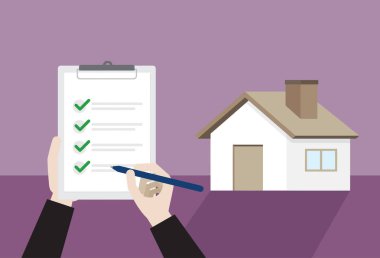 Bir ev hisse senedi illüstrasyonunu geçer