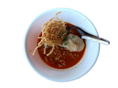 Thaifood Top View Khao Soi - Kuzey Tayland Körili Eriştesi