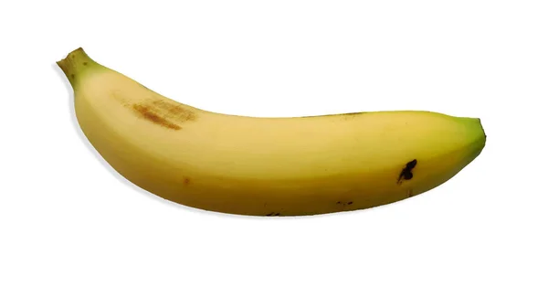 Pojedynczy Żółty Banan Białym Tle — Zdjęcie stockowe