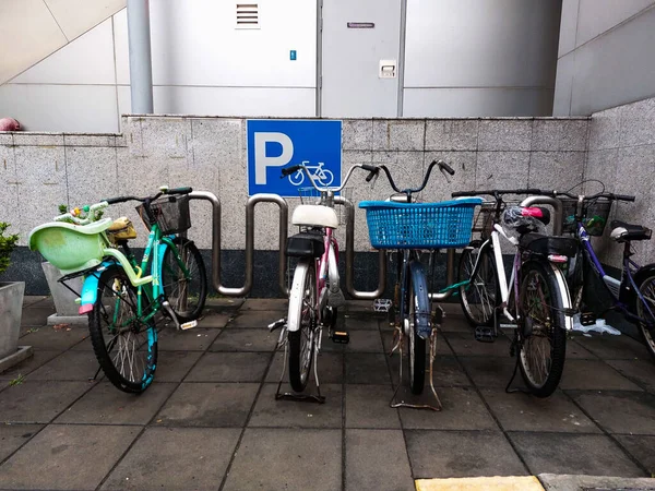 Bicycle Parking Train Station Nontraburi Thailand February 2022 — Stock Photo, Image