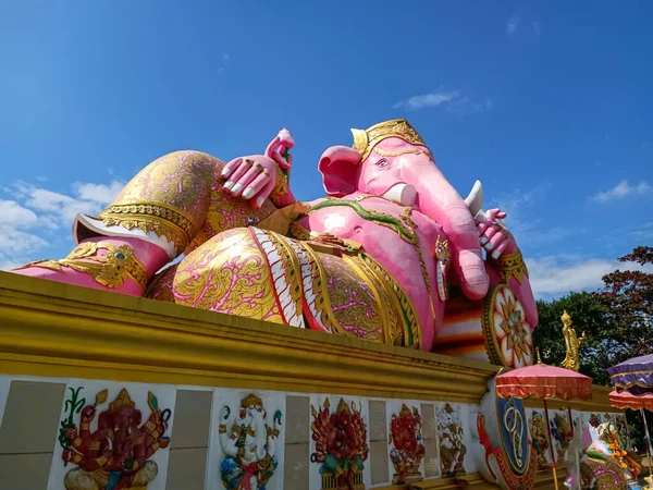 Chachoengsao Thailand February 282022 Big Pink Ganesha Buddha Statue Saman — Stock Photo, Image