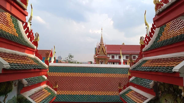 Bela Igreja Wat Bua Khwan Dos Templos Mais Famosos Nonthaburi — Fotografia de Stock
