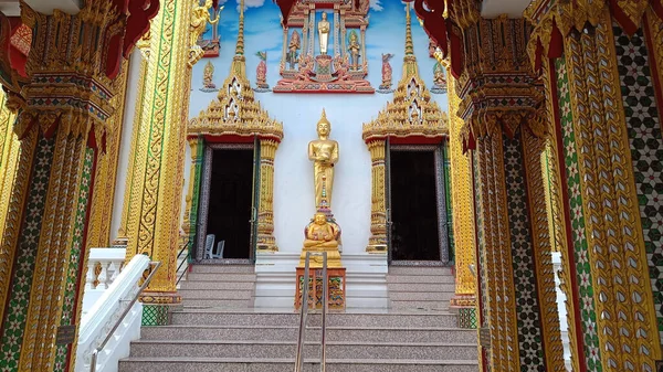 Hermoso Wat Bua Khwan Uno Los Templos Más Famosos Nonthaburi — Foto de Stock
