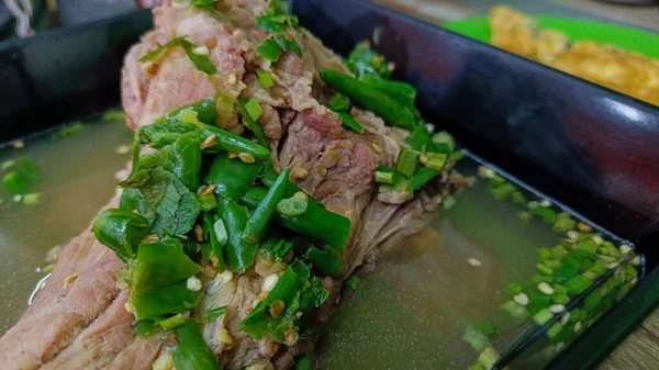 Ταϊλανδέζικο Φαγητό Χοιρινή Σούπα Ξινή Πικάντικη Πολύ Νόστιμο — Φωτογραφία Αρχείου