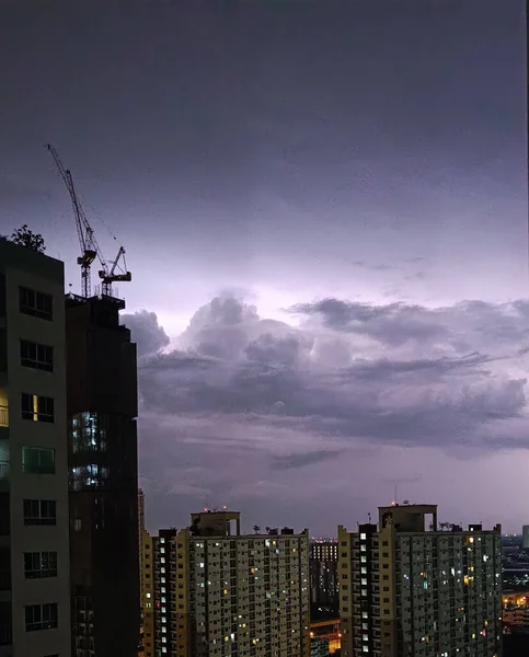 City View Atmosphere Night Sky Lightning —  Fotos de Stock