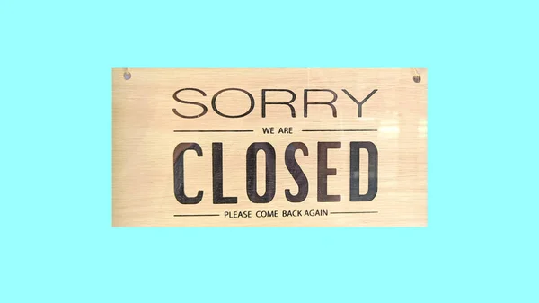 Sorry Closed Sign Light Blue Background — Stock Photo, Image
