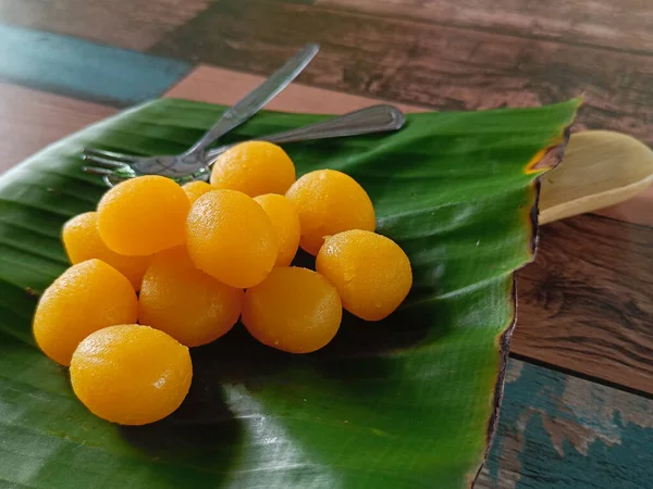 Thong Yod Egg Yolk Tart Ένα Αρχαίο Ταϊλανδέζικο Επιδόρπιο Πορτοκαλί — Φωτογραφία Αρχείου