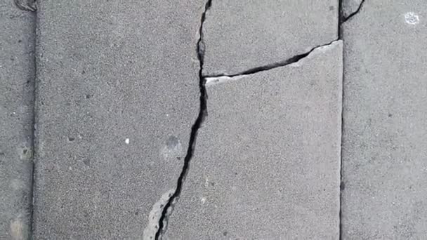 Cracked Brick Ground Broken Street Road Earthquake Standard — ストック動画