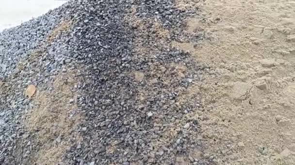 Pile Gravel Stone Sand Construction — стоковое видео