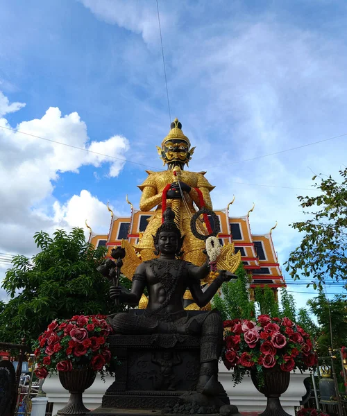 Thao Wessuwan Chulamanee Temple Sky Background Samut Songkhram Province Landmarks — Stock Photo, Image