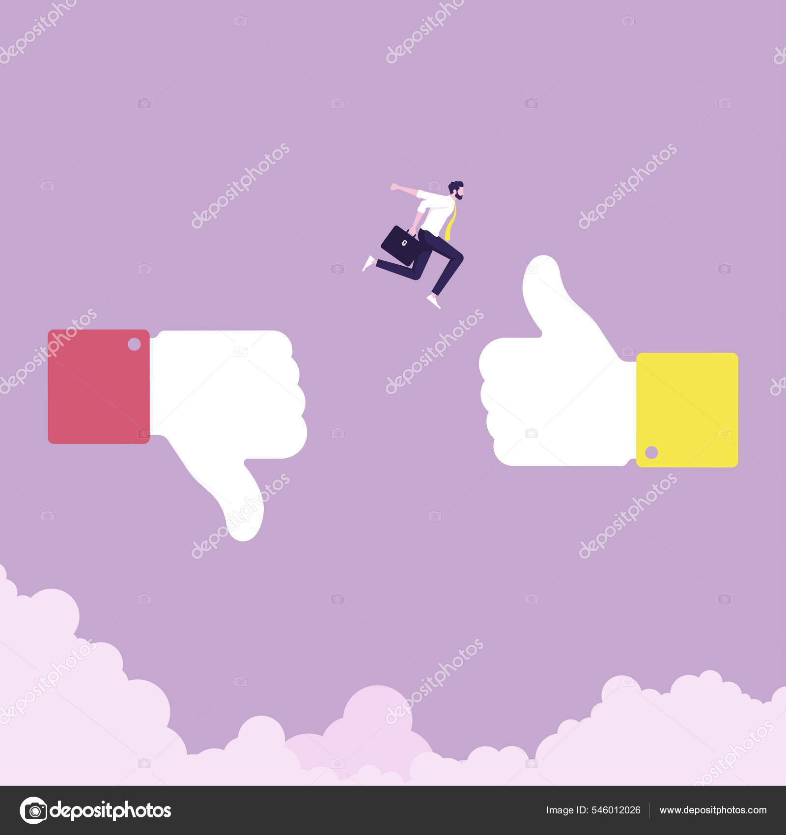 Concept Businessman Jumping Thumbs Thumbs Icon Depicting Movement ...