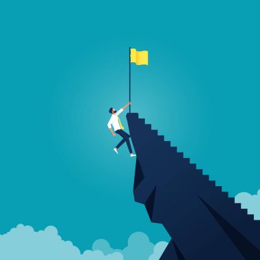 İş adamları başarıya ulaşmak için dağa tırmanıyor. En üst konumda olmak için çok çalışmak, yolların seçimi, zor ve kolay yollar-mücadele ya da iş konseptinde sıkı çalışma