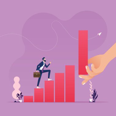 El kodamanının büyümek için basamakları dizmesine yardım ediyorum. İş desteği Vektörü kavramı