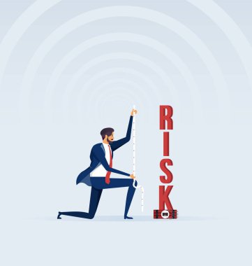 Bir risk ölçüm bandı ile işadamı ölçer