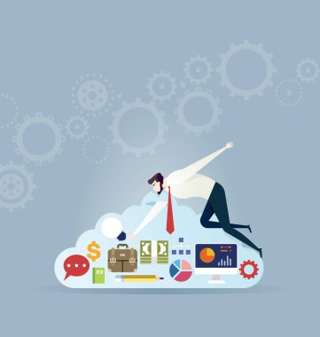 İş adamı beyin arıyor - İş konsepti vektörü