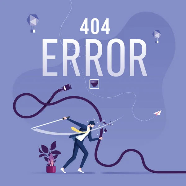 Konsep 404 Halaman Galat Atau Berkas Tidak Ditemukan Untuk Halaman - Stok Vektor