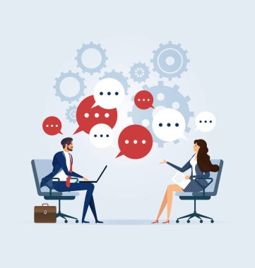 Konuşma baloncuğu ile iş toplantısı