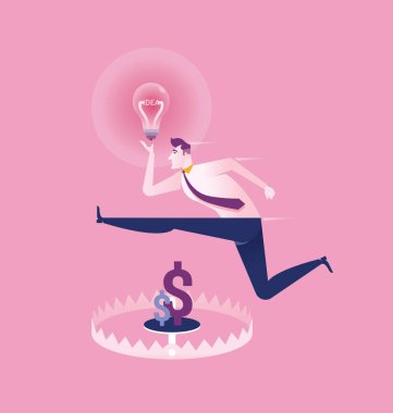 İş Tuzağı Tasarımı, İşadamı konsept fikir çizimi ve kopyalama alanı olan İş Tuzağı metni