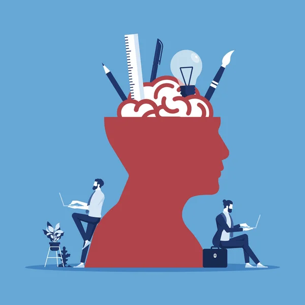 Symbol Open Mind New Skills Creative Abilities Head Profile Open — Stock Vector