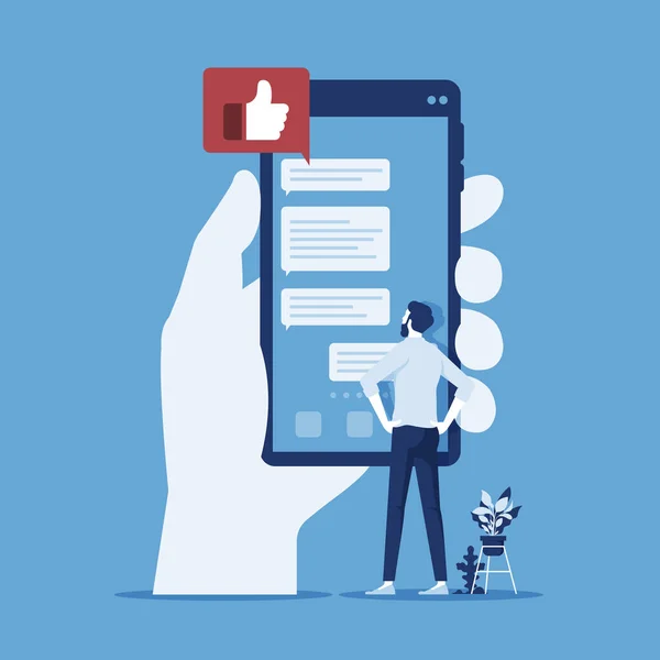 Cep Telefonu Üzerindeki Baloncuktaki Simge Uyarısı Gibi Sosyal Medya Konsepti — Stok Vektör