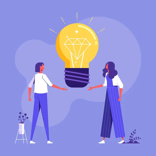 Team Brainstorming Beste Idee Projektmanagement Neue Ideengenerierung Startup Zusammenarbeit Lösungsfindung — Stockvektor