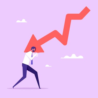 Ekonomik durgunluk, iş adamı düşmekte olan oku tüm çabasıyla aşağı itiyor