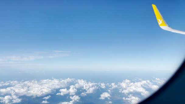 Letecký Pohled Oblohu Okna Letadla — Stock video