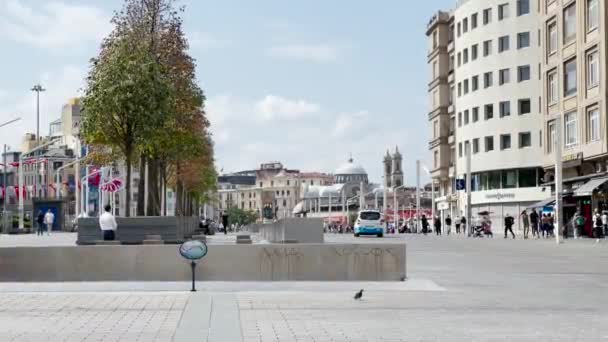 Polizeiauto Fährt Taksim Gezi Park Istanbul — Stockvideo