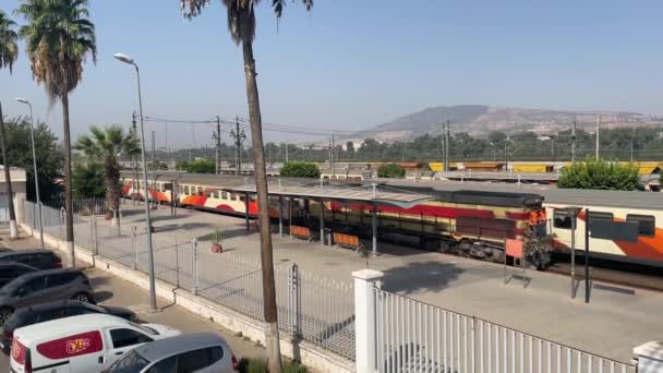 Trenes Antiguos Estación Principal Oncf Fes — Vídeo de stock