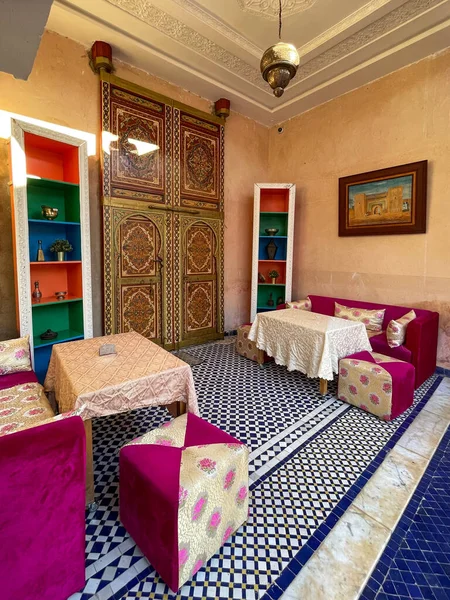 Escenario Tradicional Marroquí Antiguo Riad Antigua Medina Fez — Foto de Stock