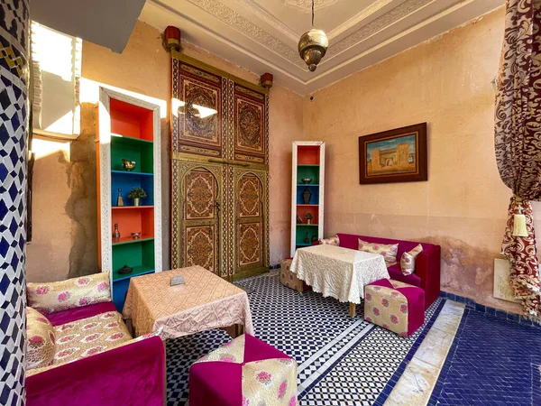Tradiční Marocké Nastavení Staré Riad Staré Medina Fez — Stock fotografie