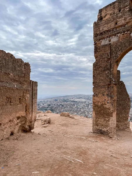Tumbas Meriníes Con Una Vista Panorámica Antigua Medina Fez —  Fotos de Stock