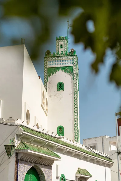 Exterior Uma Mesquita Branca Velha Medina Asilah — Fotografia de Stock