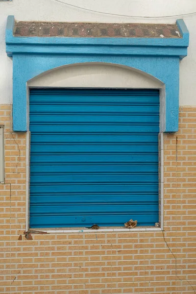Голубое Деревянное Окно Старой Медине Асилы — стоковое фото