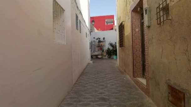 Rue Vide Dans Ancienne Médina Assilah — Video