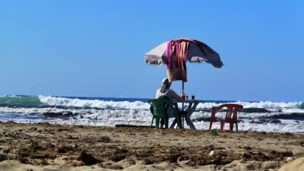 Timelapse Plajă Marocană Timpul Verii — Videoclip de stoc