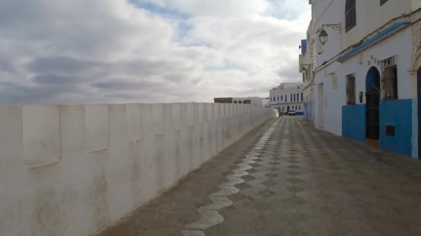 Bílé Budovy Staré Medina Assilah Maroku — Stock video