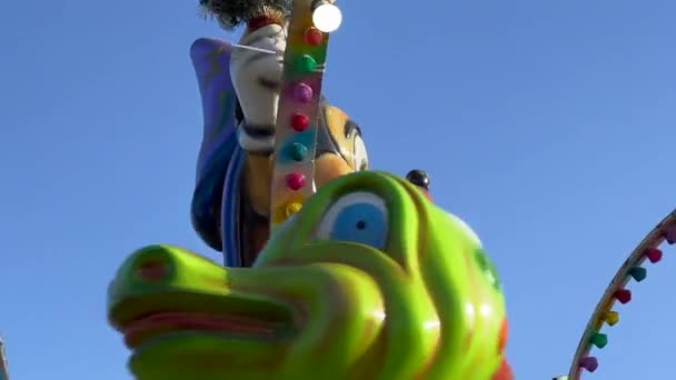 Micky Mouse Rotating Kids Fairground — Stock Video
