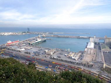 Barcelona kostüm portu üzerinde hava görüntüsü