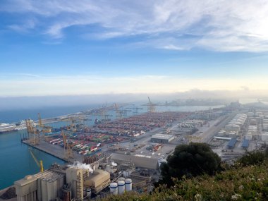 Barcelona kostüm portu üzerinde hava görüntüsü
